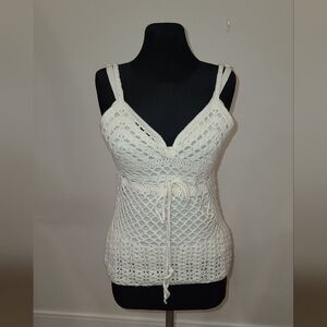 Kor@kor crochet knit top M Wool Blend